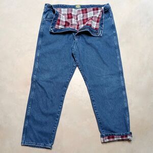 Cabela's Flannel Lined Insulated Jeans Men's Size 44x32 Heavy Denim Workwear